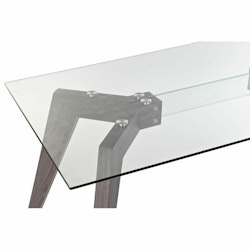 Matsalsbord DKD Home Decor Glas Grå Transparent Trä MDF (160 x 90 x 75 cm)