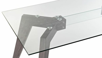 Matsalsbord DKD Home Decor Glas Grå Transparent Trä MDF (160 x 90 x 75 cm)