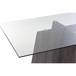Matsalsbord DKD Home Decor Glas Grå Transparent Trä MDF (160 x 90 x 75 cm