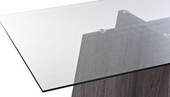 Matsalsbord DKD Home Decor Glas Grå Transparent Trä MDF (160 x 90 x 75 cm