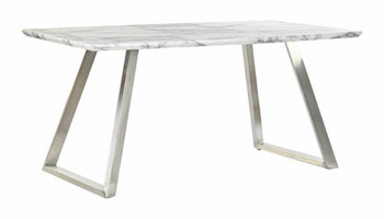 Matsalsbord DKD Home Decor Stål Vit Trä MDF (160 x 90 x 76 cm)