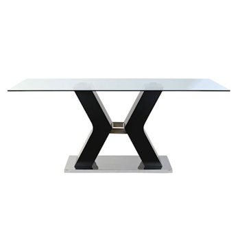 Matsalsbord DKD Home Decor Svart Härdat glas Trä MDF (180 x 90 x 76 cm)