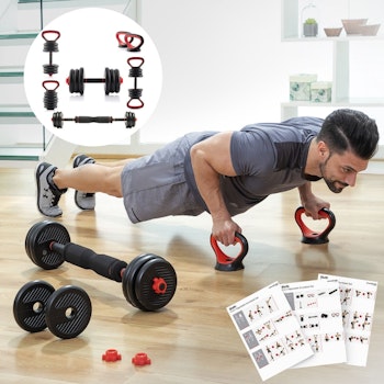 6-i-1 uppsättning justerbara vikter med träningsguide Sixfit InnovaGoods