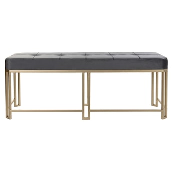 Sittpall DKD Home Decor Grå Metall Sammet (120 x 40 x 47 cm)
