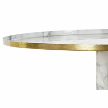 Sidobord DKD Home Decor Gyllene Aluminium Vit Marmor (51 x 51 x 51 cm)