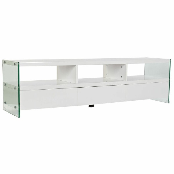 TV-möbler DKD Home Decor Vit Glas MDF (160 x 45 x 40 cm)