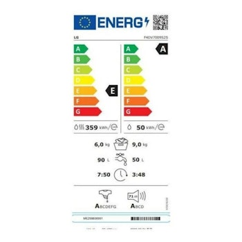 Washer - Dryer LG F4DV7009S2S 9kg / 6kg 1400 rpm