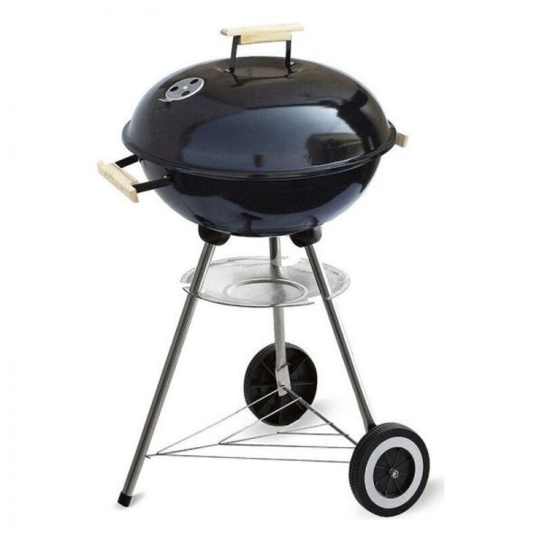 Kolgrill med lock och hjul Algon Svart (ø 45 cm)