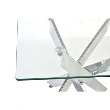 Sidobord DKD Home Decor Glas Silvrig Metall Transparent