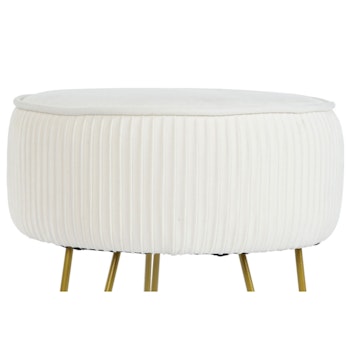 Fotpall DKD Home Decor 34,5 x 34,5 x 48 cm Metall Vit Modern
