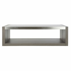 Soffbord DKD Home Decor Glas Aluminium Tölgy Härdat glas (120 x 60 x 37,5 cm)