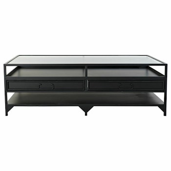 Soffbord DKD Home Decor Metall Glas (120 x 60 x 40 cm)