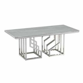 Soffbord DKD Home Decor Vit Silvrig Glas Stål 120 x 60 x 40 cm