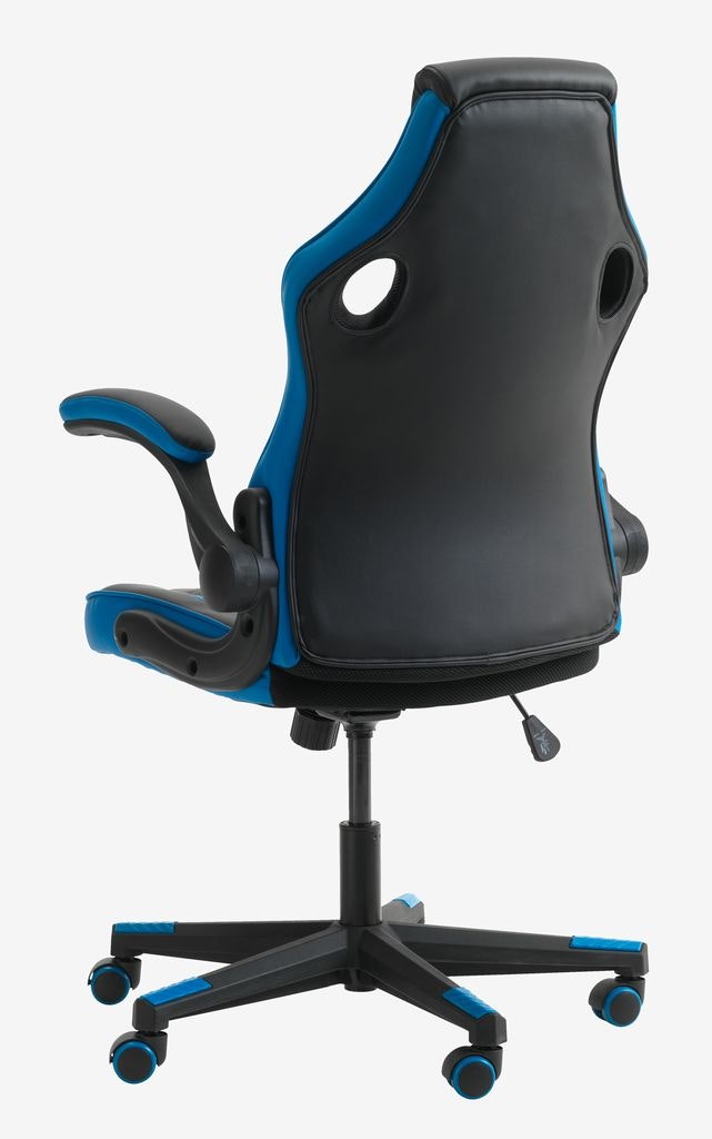 Gamingstol svart/blå konstläder/mesh