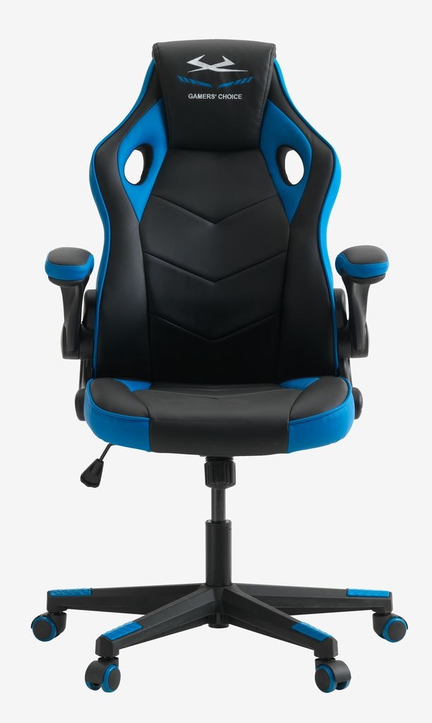 Gamingstol svart/blå konstläder/mesh