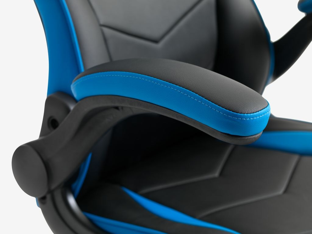 Gamingstol svart/blå konstläder/mesh