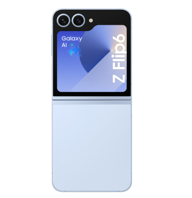 Samsung Galaxy Z Flip6 – Revolutionerande design i elegant blå färg!