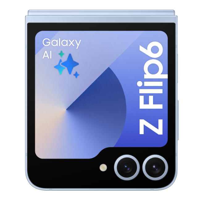 Samsung Galaxy Z Flip6 – Revolutionerande design i elegant blå färg!