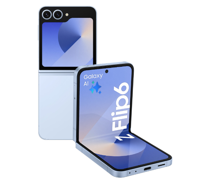 Samsung Galaxy Z Flip6 – Revolutionerande design i elegant blå färg!