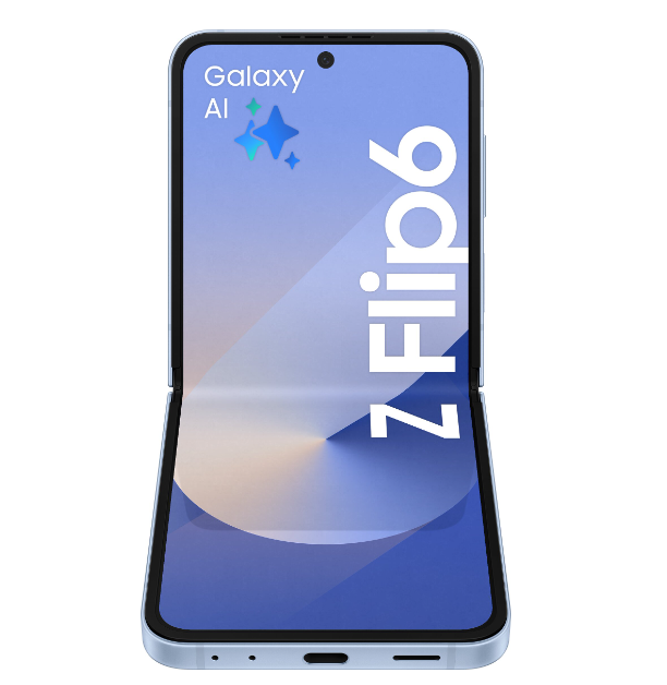 Samsung Galaxy Z Flip6 – Revolutionerande design i elegant blå färg!
