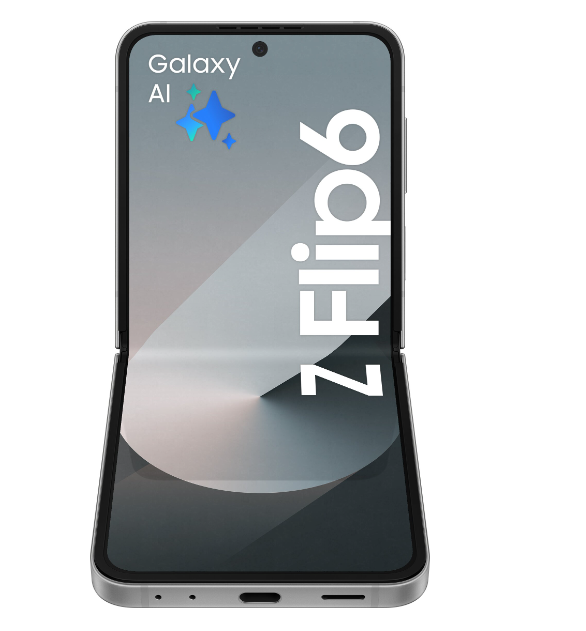 Samsung Galaxy Z Flip6 – Innovativ design i stilren silver!