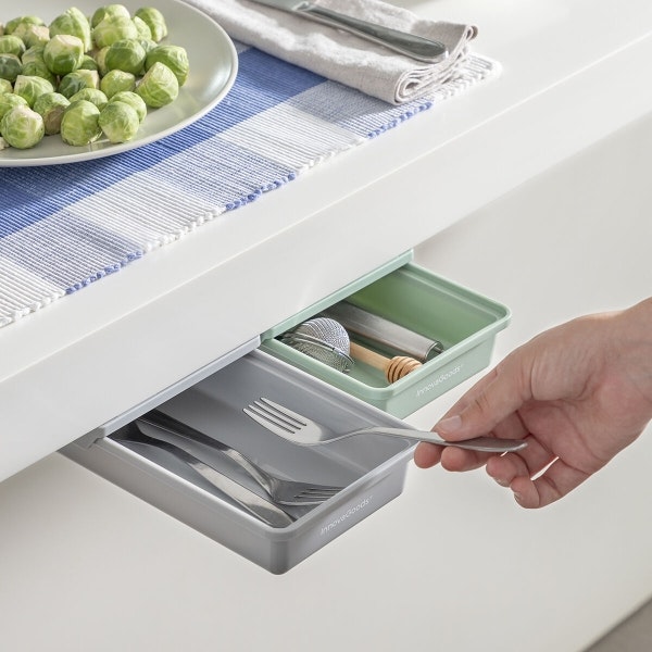 Set med extra självhäftande skrivbordslådor Underalk InnovaGoods Förpackning med 2 masker