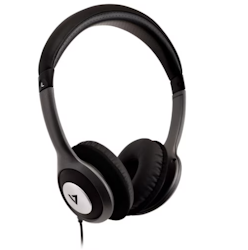 V7 HA520-2EP Over-Ear Stereo Hörlurar – Svart & Grå – Hög Kvalitet med 3,5 mm Jack och 1,80 m Kabel