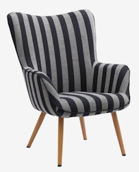 SIMESTED Fåtölj – Randig Svart/Beige i Tyg – Elegant och Bekväm
