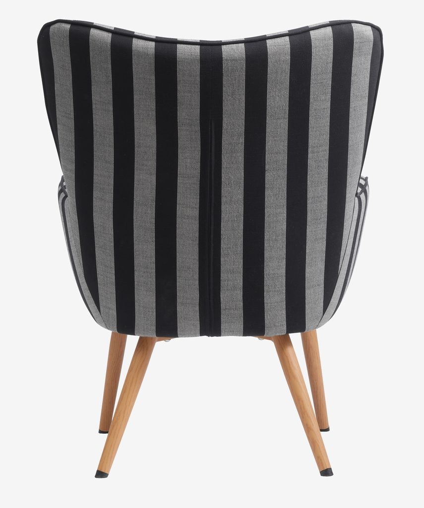SIMESTED Fåtölj – Randig Svart/Beige i Tyg – Elegant och Bekväm