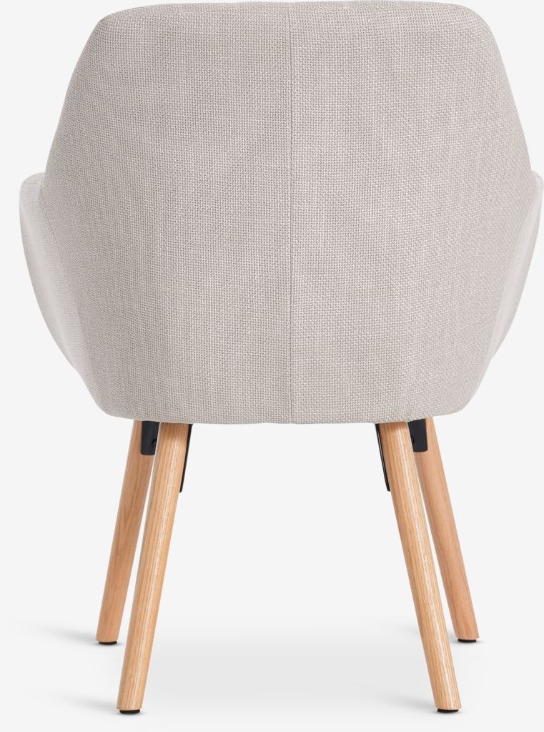 Fåtölj UDSBJERG – Elegant Beige Tyg med Ekben för Komfort och Stil!