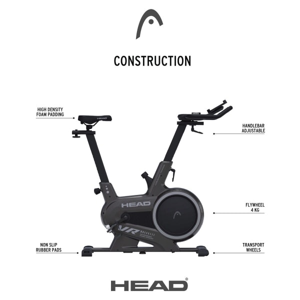 Head Indoor Stationär Cykel – Perfekt för Hemmaträning med Justerbart Motstånd och Bekväm Design!