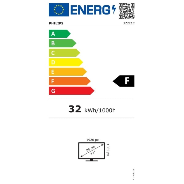 Philips 322E1C/00 Full HD 32" Kurvad Monitor – Uppslukande Visuell Upplevelse med 75 Hz Uppdateringsfrekvens!