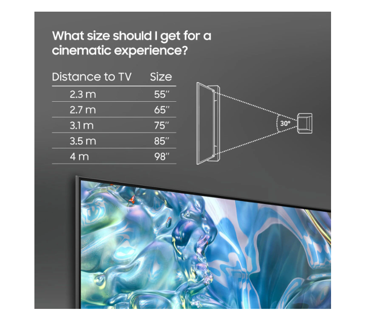 Samsung 65" TQ65Q60DAUXXC 4K QLED Smart TV – Fantastisk Bildkvalitet och Smarta Funktioner i En Elegant Design!