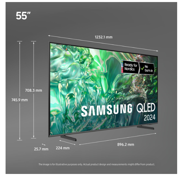 Samsung 55" TQ55Q64DAUXXC 4K QLED Smart TV – Upplev Enastående Färger och Skärpa med Smart Funktionalitet!