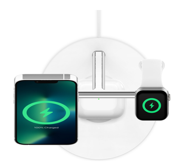 Belkin MagSafe 3-i-1 Trådlös Laddare – 15W Snabbladdning för iPhone, AirPods och Apple Watch!