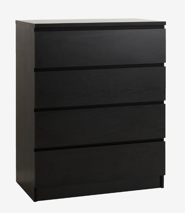 Byrå LIMFJORDEN – Elegant Förvaring med 4 Lådor i Svart Design