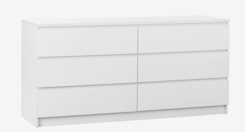 Byrå LIMFJORDEN – 3+3 Lådor i Stilren Vit Design för Optimal Förvaring