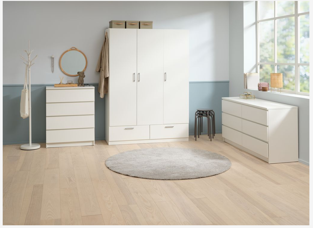 Byrå LIMFJORDEN – 3+3 Lådor i Stilren Vit Design för Optimal Förvaring