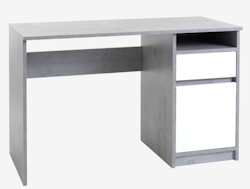 Skrivbord BILLUND – 54x120 cm i Modern Betongfärgad/Vit Design