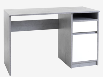 Skrivbord BILLUND – 54x120 cm i Modern Betongfärgad/Vit Design