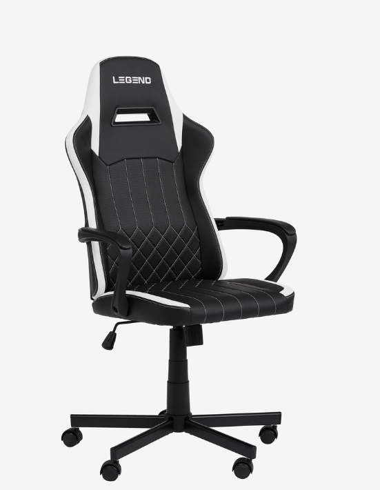 Gamingstol LERBJERG – Svart/Vit i Stilrent Konstläder för Maximal Komfort