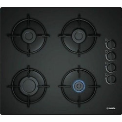 Gasplatta BOSCH POP6B6B10 – 60 cm Stilren Svart Gashäll med Fyra Brännare och 7400 W Effekt