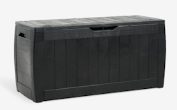 Dynbox BISNAP – 117x58x45 cm Rymlig Förvaringsbox i Svart för Utemöbler