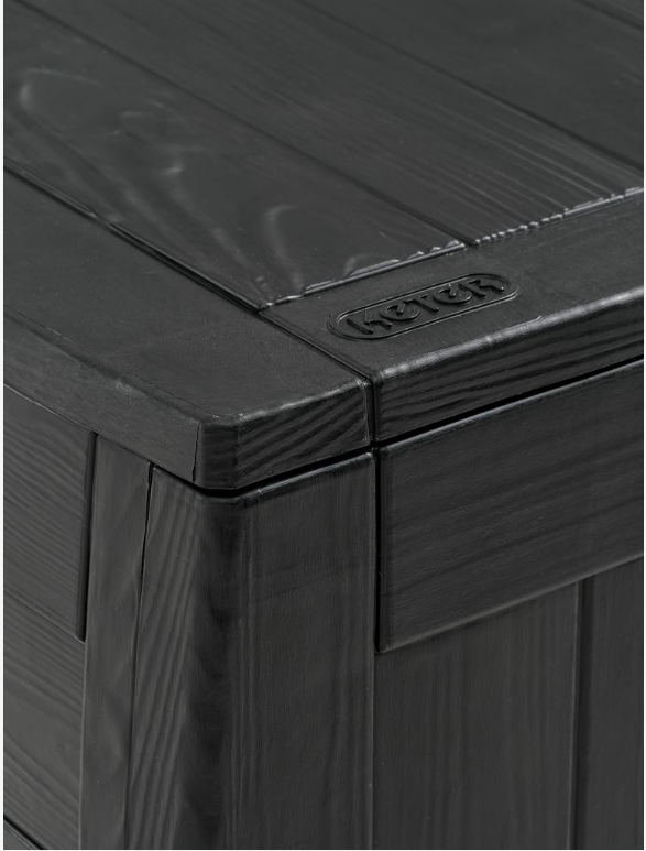 Dynbox BISNAP – 117x58x45 cm Rymlig Förvaringsbox i Svart för Utemöbler