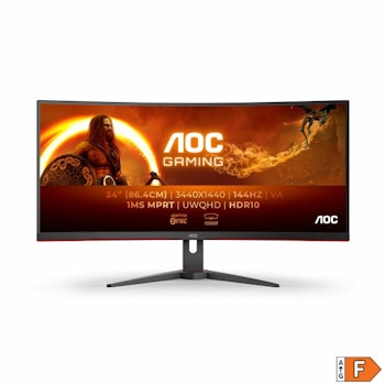 AOC CU34G2XE/BK 34" Ultrawide Gaming Monitor – 144 Hz, Curved, 3440 x 1440, IPS – För En Ultimat Spelupplevelse