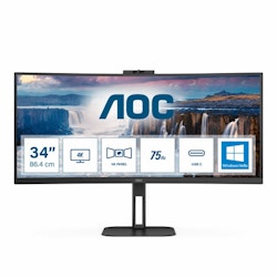 AOC 34" Curved Monitor – 144 Hz, AMD FreeSync, VA-panel, UltraWide, Perfekt för Spel och Multitasking