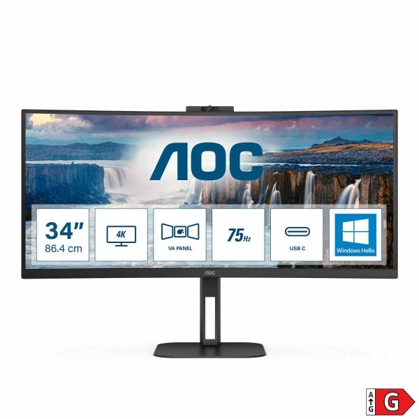 AOC 34" Curved Monitor – 144 Hz, AMD FreeSync, VA-panel, UltraWide, Perfekt för Spel och Multitasking