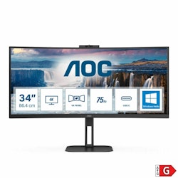 AOC 34" Curved Monitor – 144 Hz, AMD FreeSync, VA-panel, UltraWide, Perfekt för Spel och Multitasking