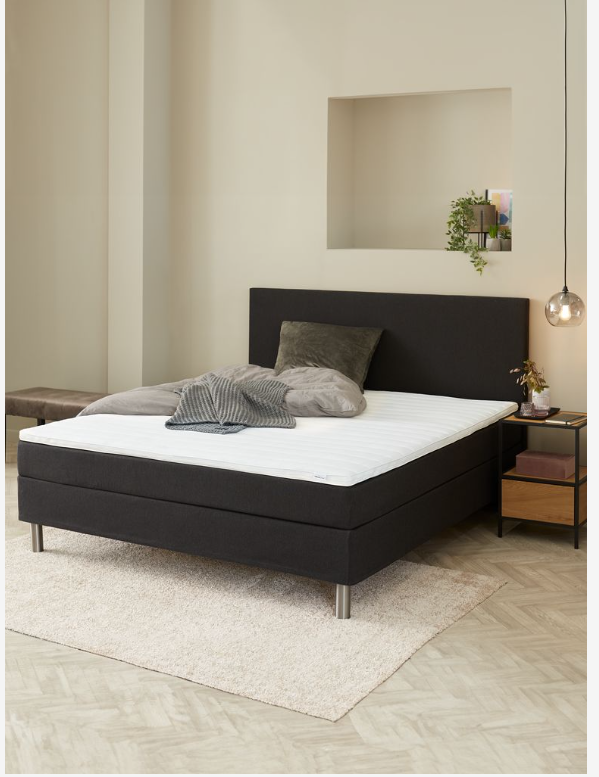 Kontinentalsäng PLUS C60 PU Svart 160x200 – Komfort och Stil i Perfekt Harmoni