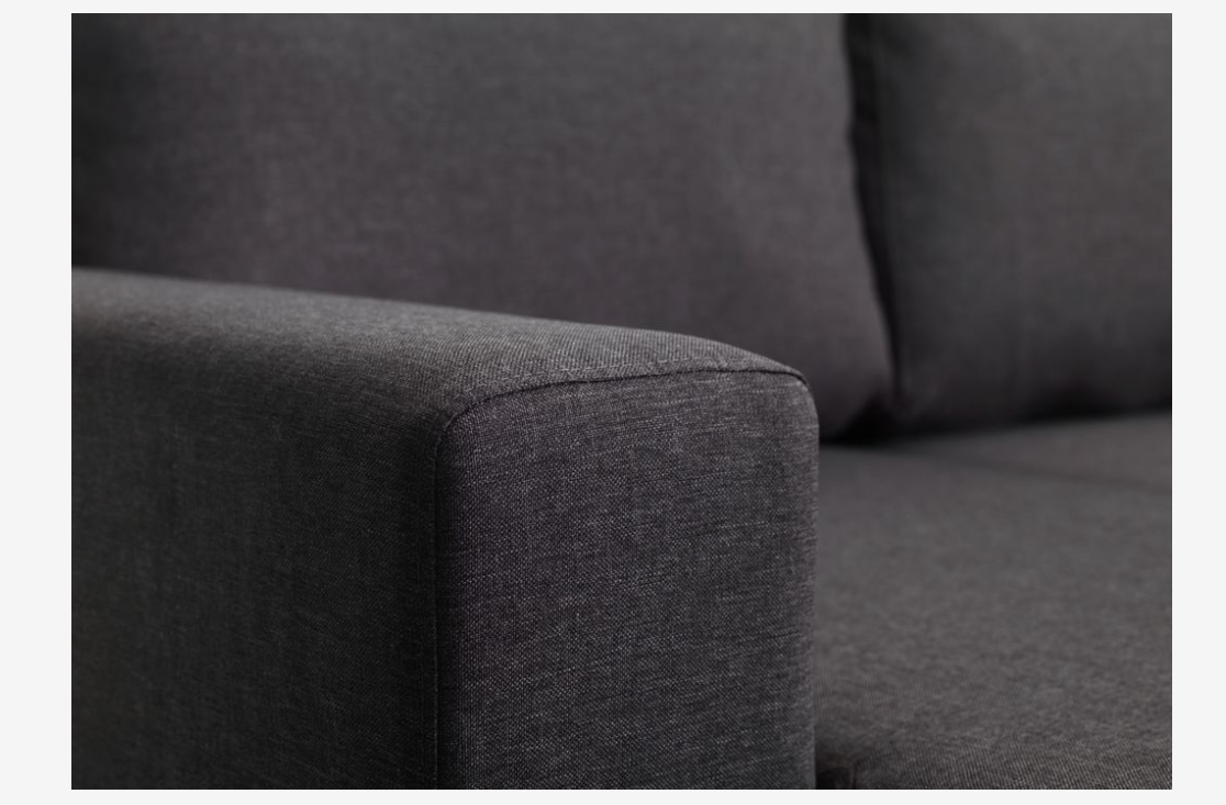 Bäddsoffa Schäslong MARSLEV – Mörkgrått Tyg – Praktisk och Elegant Komfort